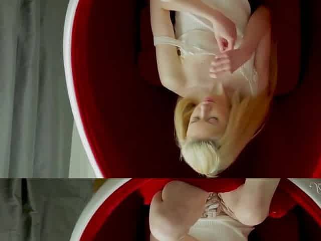Naughty Blonde Coed Zenaida D Rubs Her Tiny Cunt To
