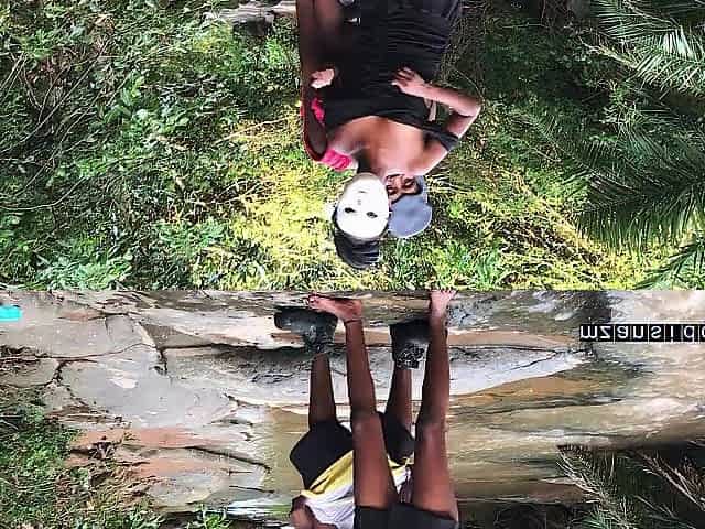 black hottie banged outdoor