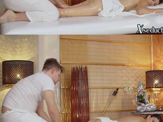 Beauty Babe sidefucked by honry masseur