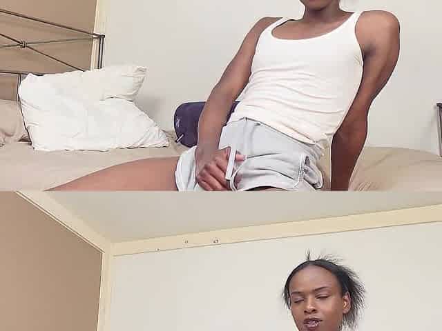 Cute Black T-gal Twerks And Jerks (Close Up Cum)