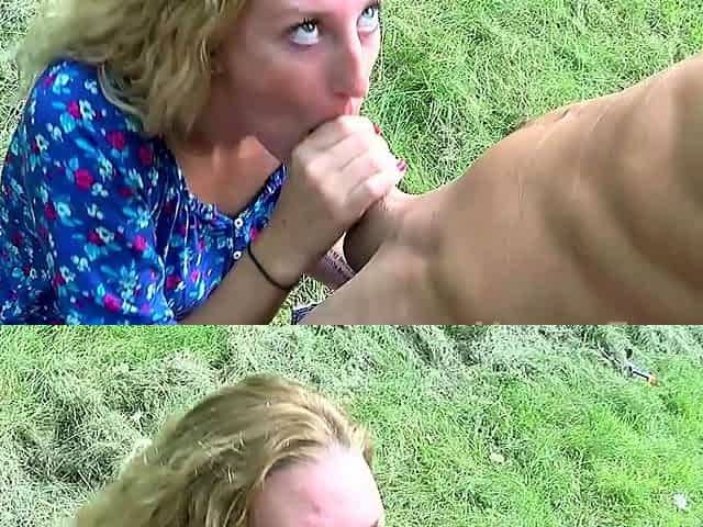 Blonde Blowjob Outdoor