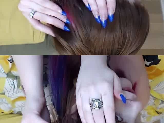 Cute curly brunette solo webcam masturbation