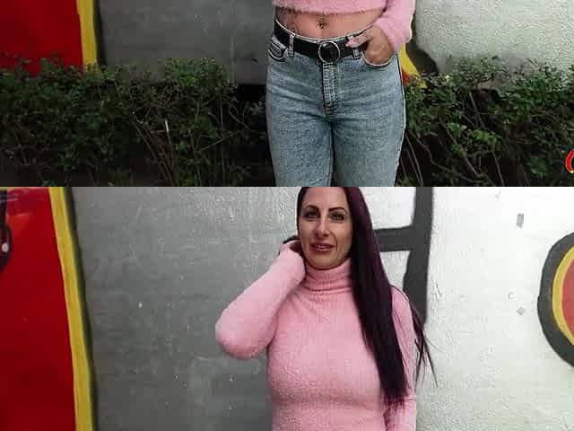 German Inked Milf With Long Labia Pick Up For First Casting Fuck With Devil Akita