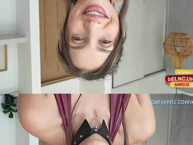 The stepdaughter tempted her stepfather! Latex outfit, large oil titties