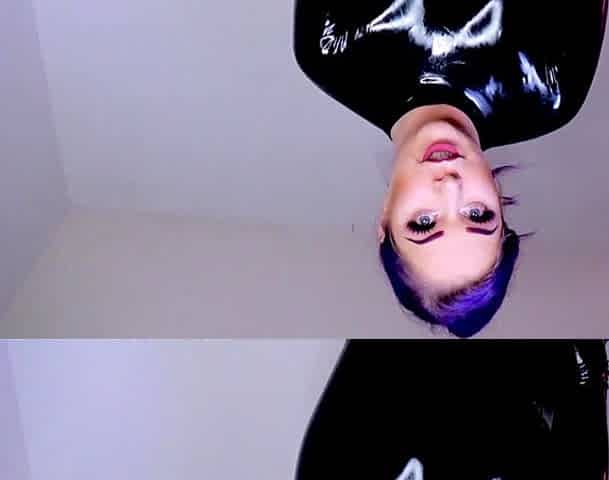 Latex slut solo anal masturbation