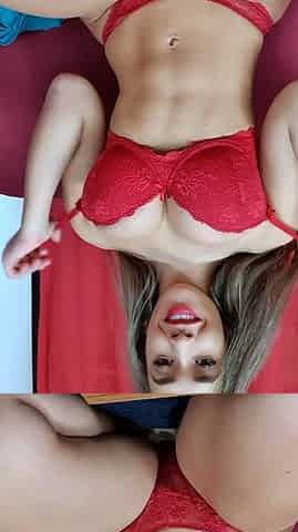 Red lingerie, big boobs and ass