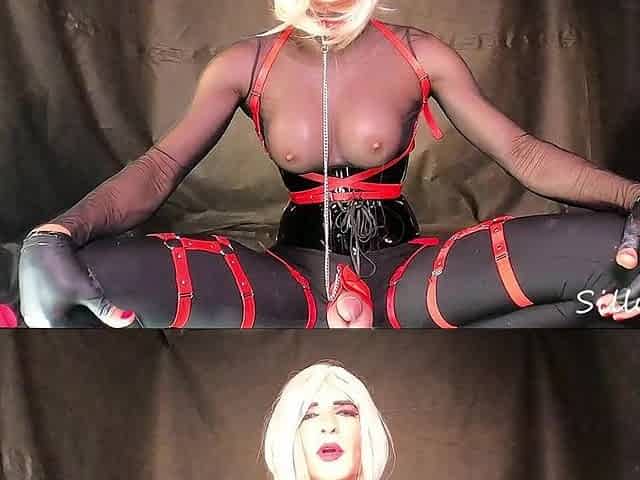 Sissy Play with Large Pink Sex tool