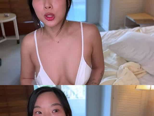 Petite Asian Beauty Gives Sloppy Blowjob to Massive Cock in
