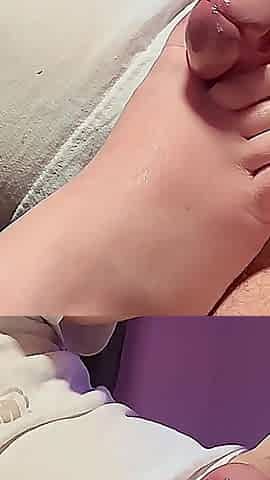 Close up Toe Fuck Without Hands Beautiful Nails Big Cum