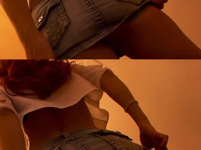Horny ginger cougar cockriding 2 BBCs
