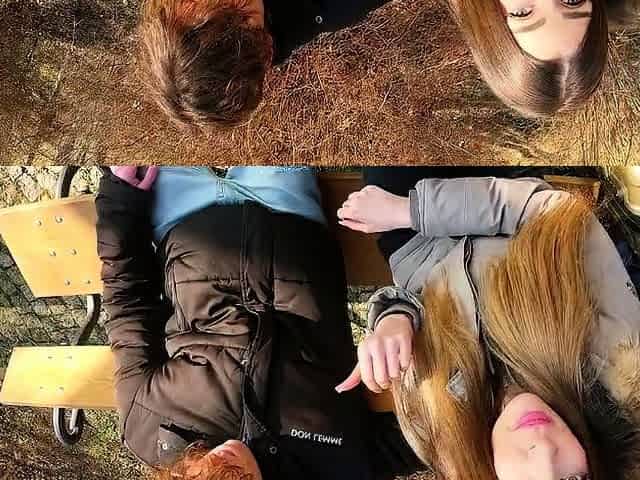 Redhead babe gives handjob fucked POV style
