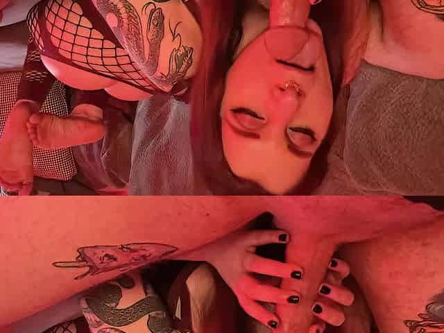 Teasing and edging him until his penis is pulsating and filling my throat with cum