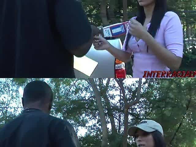Youthful Reena Sky delivered for outdoor ebony wang pounding