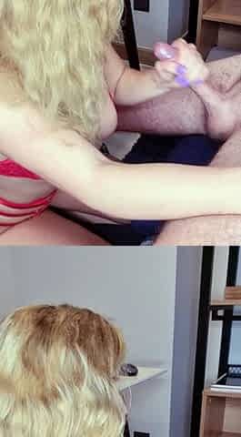 Drunk MILF deepthroat blowjob for big cock