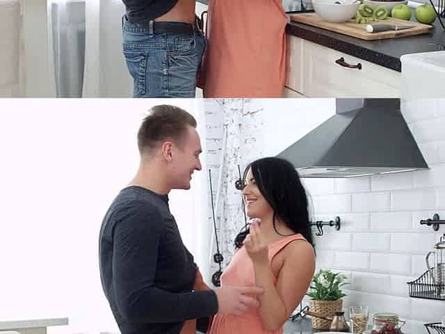 Cooking in the kitchen turned into passionate anal sex