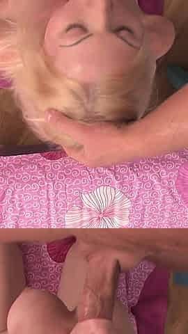 Shy 18yo Teen Got Her First Big Cock in Her Throat