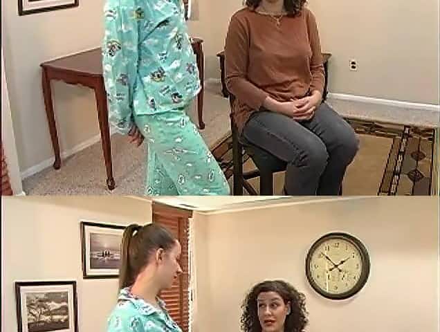 Joelle Spanked in advance of daybed in her pajamas