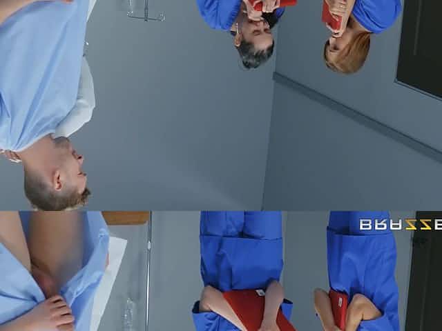 MILF doctor and scrubs didn't see such huge penis before!