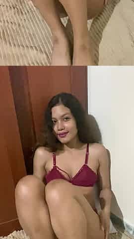 eighteen small bangs her cunt solo