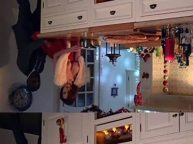 A mother I'd like to fuck gets screwed in the kitchen by a guest on Christmas Eve!