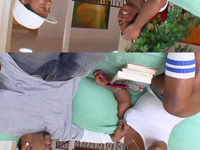 Gorgeous Ebony Coffee Brown Mounts a Big Black Cock