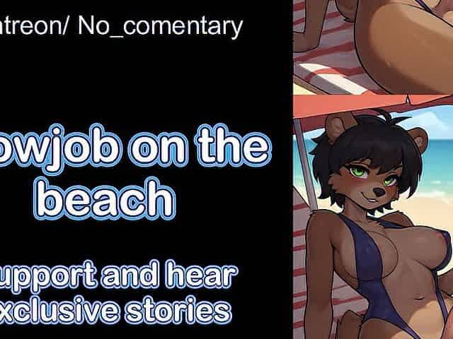 I give a oral job to my futa girlfriend on the beach
