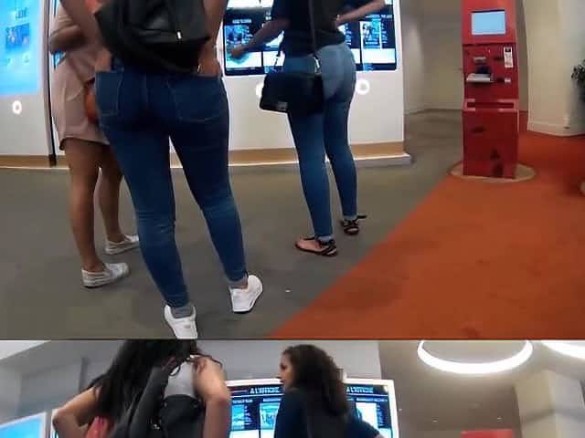 Big booty in jeans at the Theater.