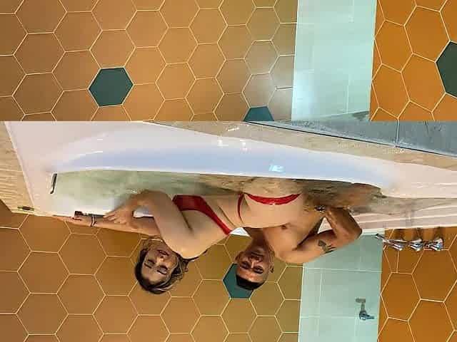 I invite my superlatively good ally to the jacuzzi and we bang hard