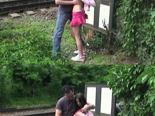 Kinky aged dude shares his step daughter with his ally in public