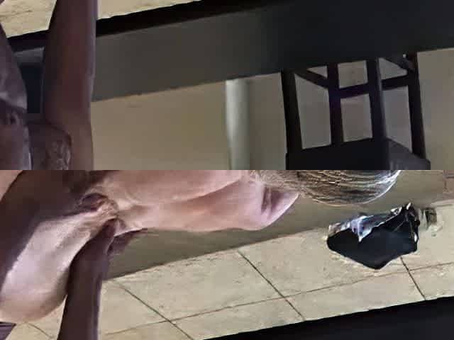Amateur blonde MILF takes big black cock doggy style