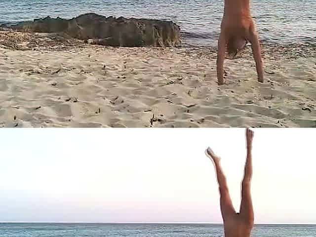 In nature's garb Hot Pair at the beach, sex in public