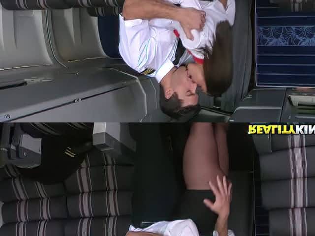 New sexy stewardess had been dreaming about to have sex with the pilot
