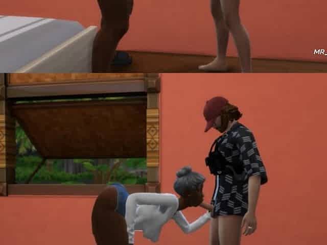 Curvy ebony granny, The Sims 4