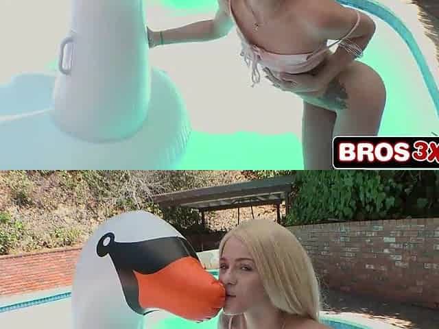 Blond Teen Goes Avid on a Giant White Shlong