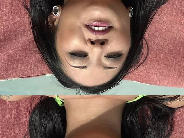 Korean babe in extreme micro bikini Saya Song gets laid by the poolside