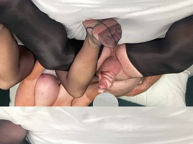 Mrs Mature Feet Wanking Her Friend, Both in Nylon