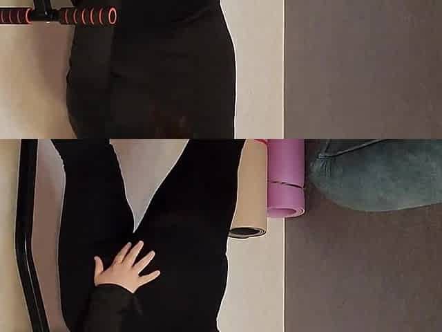 Banged in the throat and put on knees fit chunky mom in leggings