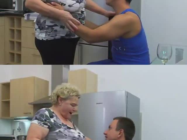 Wet, fat, beautiful granny enjoying hard sex