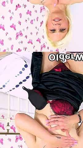 Blonde MILF Skyler From England Plays with a Pink Dildo