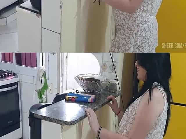 I Fucked My Wifes Friend While She Washed The Dishes