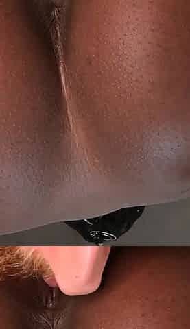 Hot Ebony Babe Gets Both Holes Eaten by White Daddy