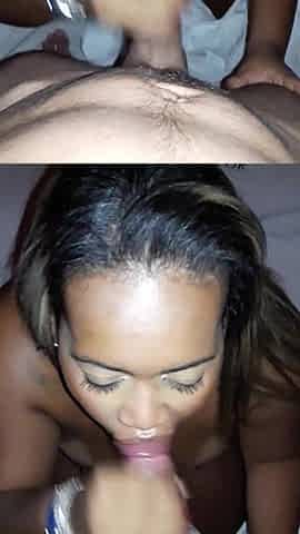 Married woman sucking youthful stud's large dong in secret