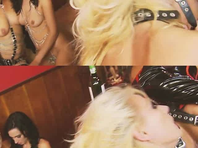 Hottest Michelle Scene-4_blonde MILF in Lingerie Having a Threesome with Her Friend in Latex and Strapon