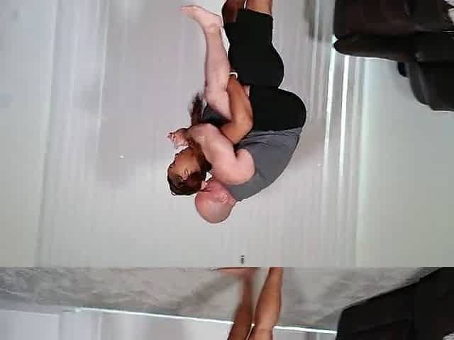 Tony gets lifted and carried in several different ways by nice-looking amazon woman