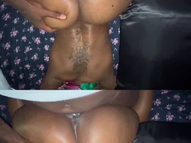 Big booty ebony takes long black cock until his cum is all over the place