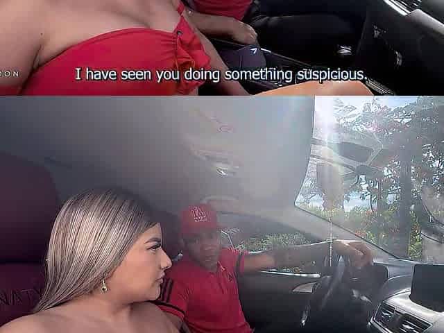 Small blond screws her boyfriend's ally in his car - Brandon Cruz & Naty Delgado