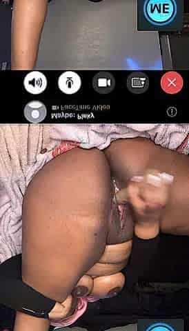 FaceTime call With creamy Black and her squirting snatch insta@pinkyybratzzz X@kyhoex