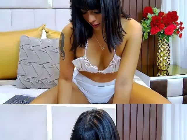 Cute curly brunette solo webcam masturbation