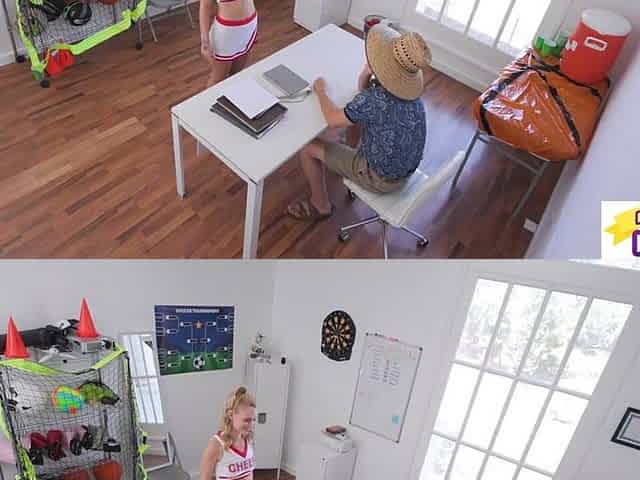 Gorgeous Golden-haired Cheerleader Khloe Kingsley convinces Tutor: No Pants, No Problem