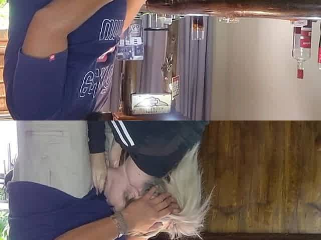 Hot Blonde Spreading Her Pussy Lips for a Massive Creampie